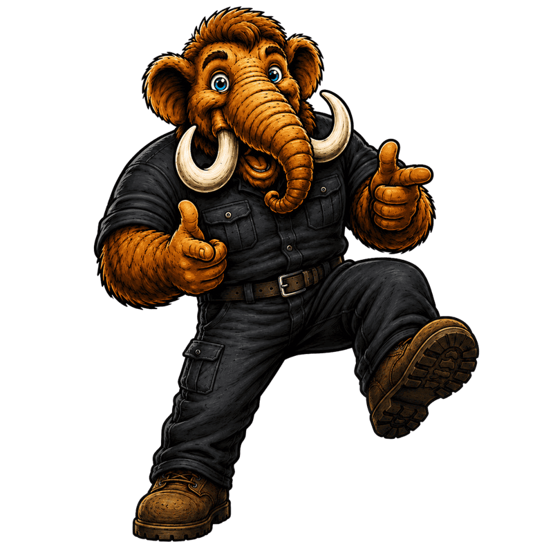 Wooley mammoth mascot — pipe bursting specialists